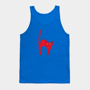 Fluffy Scared Red Cat Tank Top